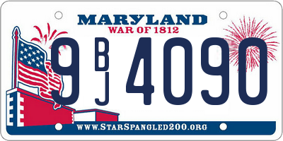 MD license plate 9BJ4090
