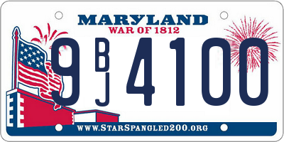 MD license plate 9BJ4100