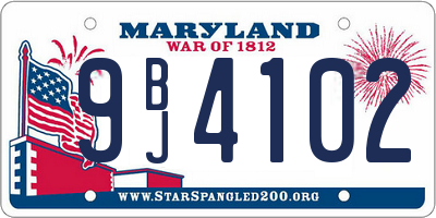 MD license plate 9BJ4102