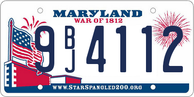 MD license plate 9BJ4112