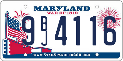 MD license plate 9BJ4116