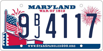 MD license plate 9BJ4117