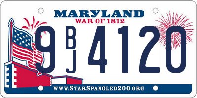MD license plate 9BJ4120