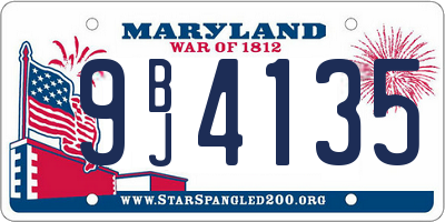 MD license plate 9BJ4135