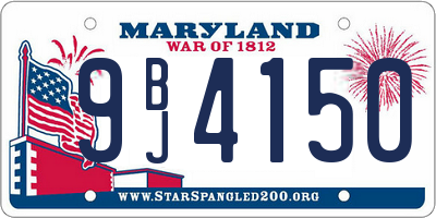 MD license plate 9BJ4150