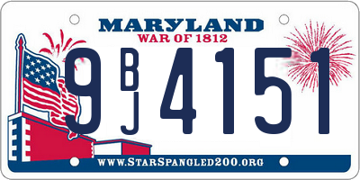 MD license plate 9BJ4151
