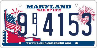 MD license plate 9BJ4153