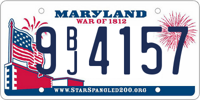 MD license plate 9BJ4157