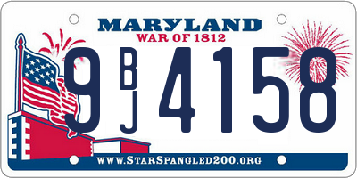 MD license plate 9BJ4158