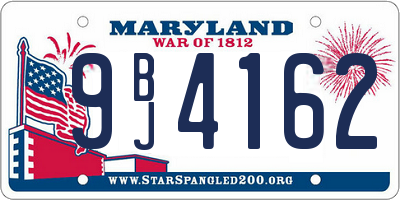 MD license plate 9BJ4162