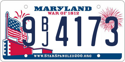 MD license plate 9BJ4173