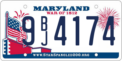 MD license plate 9BJ4174
