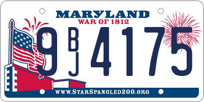 MD license plate 9BJ4175
