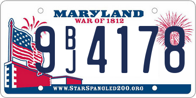 MD license plate 9BJ4178