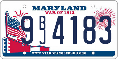MD license plate 9BJ4183