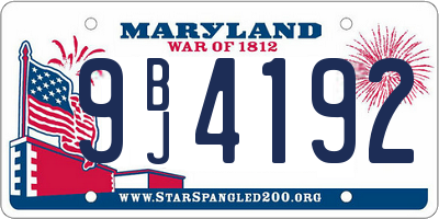 MD license plate 9BJ4192