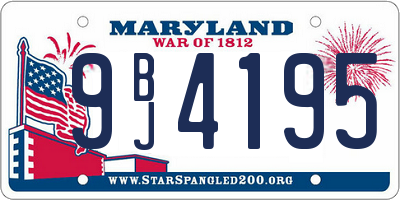 MD license plate 9BJ4195