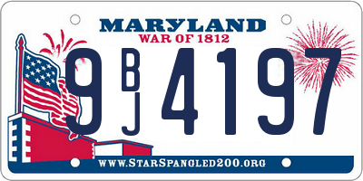 MD license plate 9BJ4197