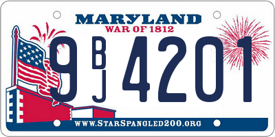 MD license plate 9BJ4201