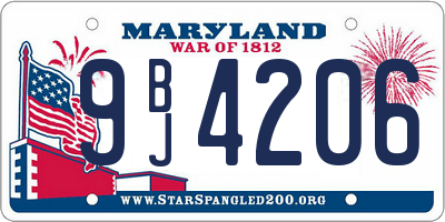 MD license plate 9BJ4206