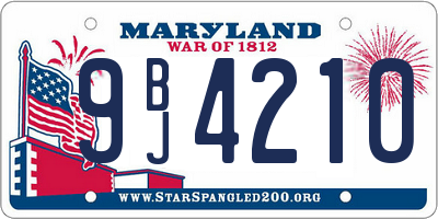 MD license plate 9BJ4210