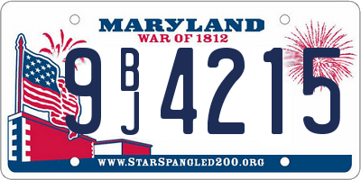 MD license plate 9BJ4215