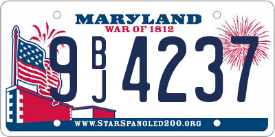 MD license plate 9BJ4237