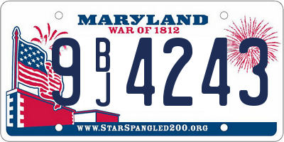 MD license plate 9BJ4243