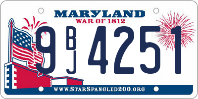 MD license plate 9BJ4251