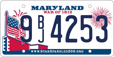 MD license plate 9BJ4253