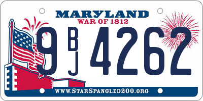 MD license plate 9BJ4262