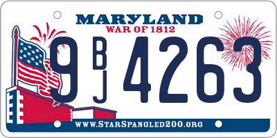 MD license plate 9BJ4263