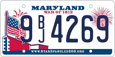 MD license plate 9BJ4269