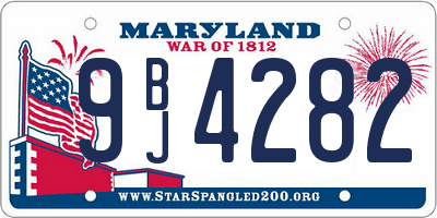 MD license plate 9BJ4282