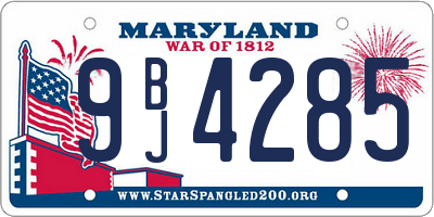 MD license plate 9BJ4285