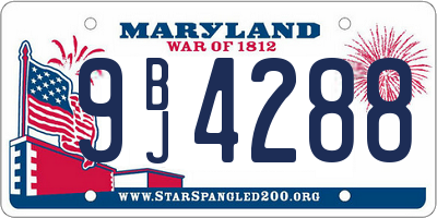 MD license plate 9BJ4288