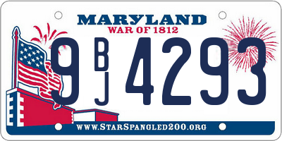 MD license plate 9BJ4293
