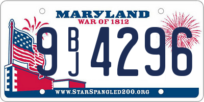 MD license plate 9BJ4296