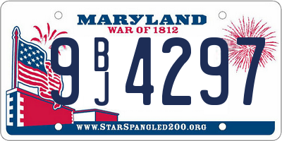 MD license plate 9BJ4297