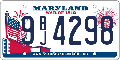 MD license plate 9BJ4298