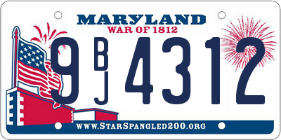 MD license plate 9BJ4312