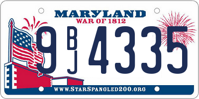 MD license plate 9BJ4335
