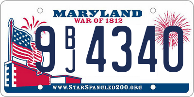 MD license plate 9BJ4340