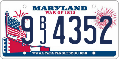 MD license plate 9BJ4352