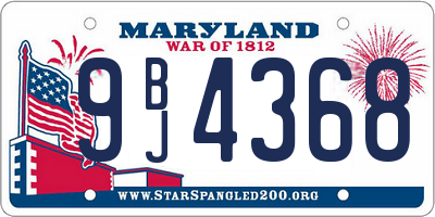 MD license plate 9BJ4368