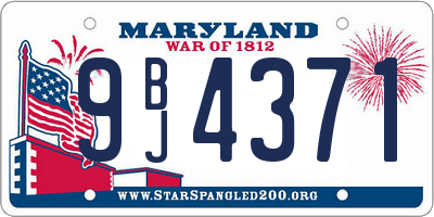 MD license plate 9BJ4371