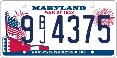MD license plate 9BJ4375