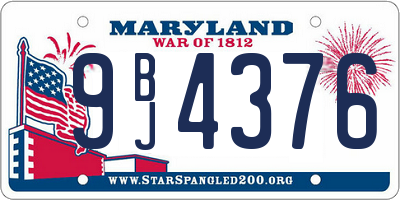 MD license plate 9BJ4376