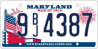 MD license plate 9BJ4387