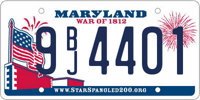 MD license plate 9BJ4401